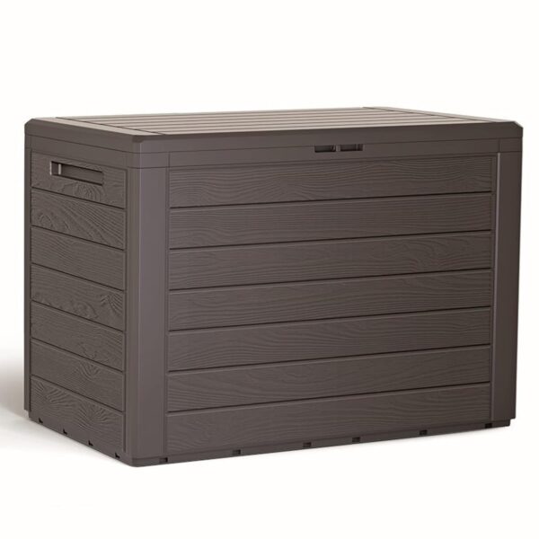 Prosperplast Woodebox Garden Box Cushion Box Garden Chest Lockable (190 liters, umber)