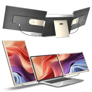 siaviala Laptop Screen Extender,15.6" Portable Monitor, FHD 1080P Ultra-Slim Travel Monitor with Speakers, Triple Display Extension, Compatible with 13-17.3" Laptops