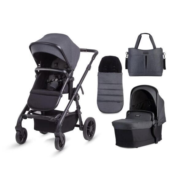 Silver Cross - Coast Pushchair & Accessory Pack - Durable Multi-Terrain Pram - Easy Action Fold & Multi-Height Handle Bar - Newborn to 4 Years - Flint