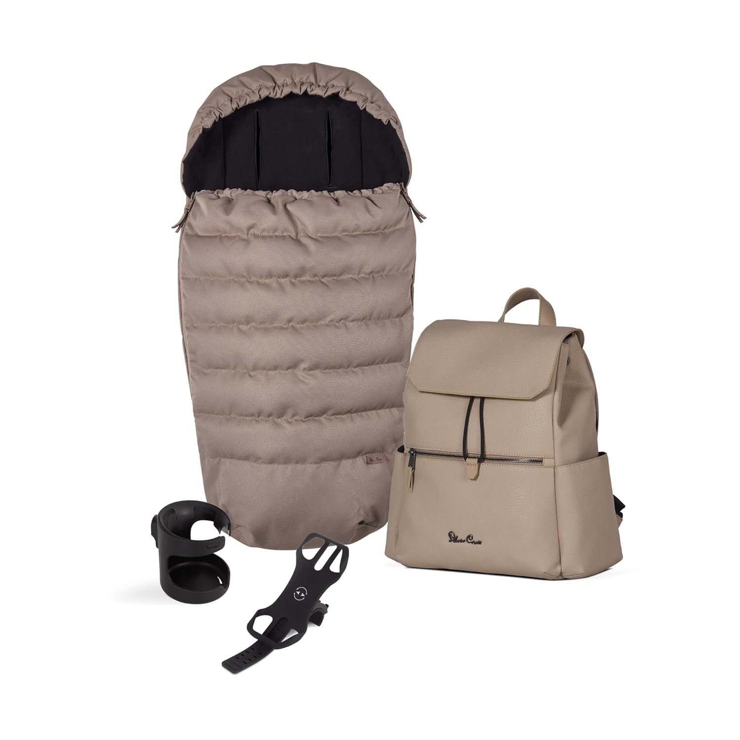Silver Cross Dune 2/Reef 2 Accessory Pack - Footmuff, Changing Bag, Phone Holder & Cup Holder - Mocha