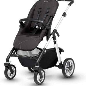 Silver Cross Pioneer Baby Pram and Pushchair, Satin Silver Chassis, Seat Unit and Carrycot, From Birth to 25 kg, With Accessories