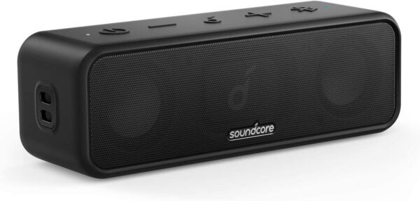 soundcore 3 by Anker, Bluetooth Speaker with Stereo Sound, Pure Titanium Diaphragm Drivers, PartyCast Technology, BassUp, 24H Playtime, IPX7 Waterproof, App, Custom EQ, Home,...