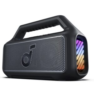 soundcore Anker Boom 2 Bluetooth Speaker, Outdoor Speaker with 80W, Subwoofer, BassUp 2.0, 24H Playtime, IPX7 Waterproof, Floatable, RGB Lights, Custom EQ, USB-C, Portable for...