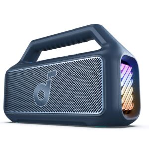 soundcore Anker Boom 2 Bluetooth Speaker, Outdoor Speaker with 80W, Subwoofer, BassUp 2.0, 24H Playtime, IPX7 Waterproof, Floatable, RGB Lights, Custom EQ, USB-C, Portable for...