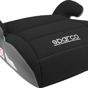 Sparco Child Car Seat Booster Black and Grey i-Size for Boys and Girls. Approved ECE R129/03 125-150 cm. with 3 cm Washable Cover. Manufactured in High Resistance ABS