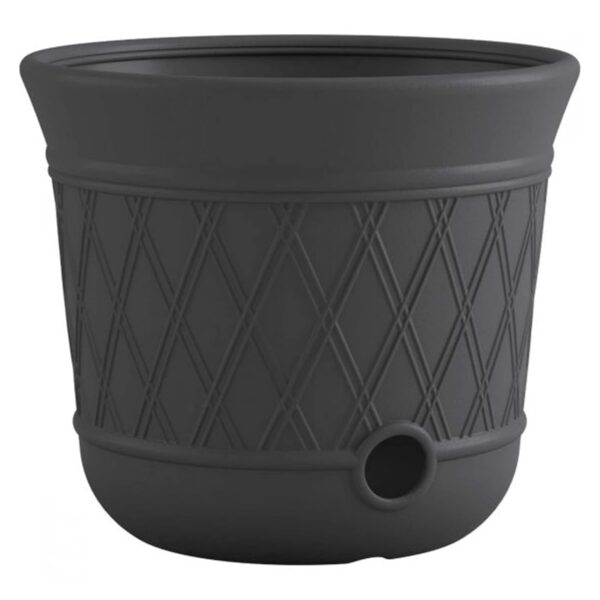 Suncast Lattice Hose Pot for Outdoor Garden Storage, Peppercorn - Holds 300 ft Expandable or 50 ft Standard 5/8" Vinyl Hoses, Resin Hideaway Organizer with Drainage and Water...