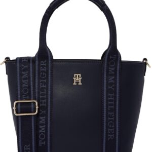 Tommy Hilfiger Women’s Mini Logo Tape Tote Bag, Blue (Space Blue), One Size