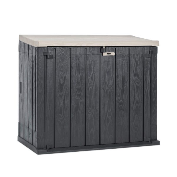 Toomax Stora Way All-Weather Outdoor Garden Storage Shed, Anthracite Gray, 129.5 x 74.5 x 111 cm
