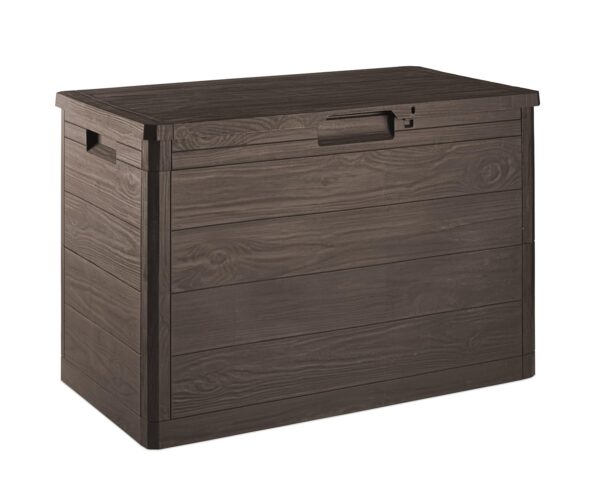 Toomax Woody's 160L Multibox Storage Box for Outdoors, Wood Effect, Dim. 77.5 x 44.5 x 52.7h, Art.186 (Brown)