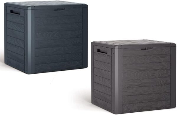 URBNLIVING 140 Litre Compact Plastic Outdoor Balcony Patio Garden Storage Box Chest Crate (Umber)