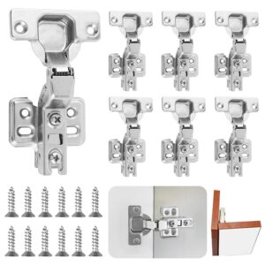 8 Pack Cabinet Hinges With Screws - Inset Mute Hydraulic Soft Close Hinges for Kitchen Cupboard, Wardrobe Door, Cabinet Doors, Bedroom Furniture, Wood Box (Inset)