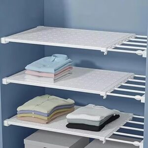 Extendable Closet Shelf, Expandable Shelves Wardrobe Storage Organiser, Telescopic Adjustable Wardrobe Cupboard Divider for Bedrooms, Bathrooms, Cupboard, length 30-40 cm, width...