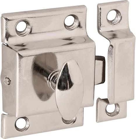 Hardware Solutions - Cupboard Cabinet and Wardrobe Catch - 54 x 54mm - Nickel Plated - Fixings Included