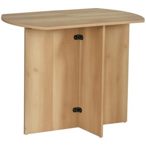 HOMCOM Foldable Dining Table, Modern Drop Leaf Table for Kitchen, Dining Room and Living Room, Oak