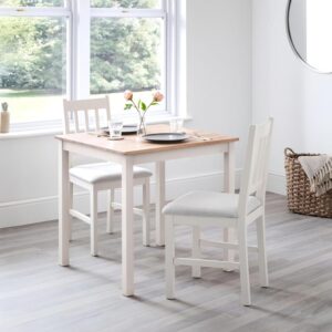 Julian Bowen Coxmoor Square Dining Table - Ivory/Oak Tables