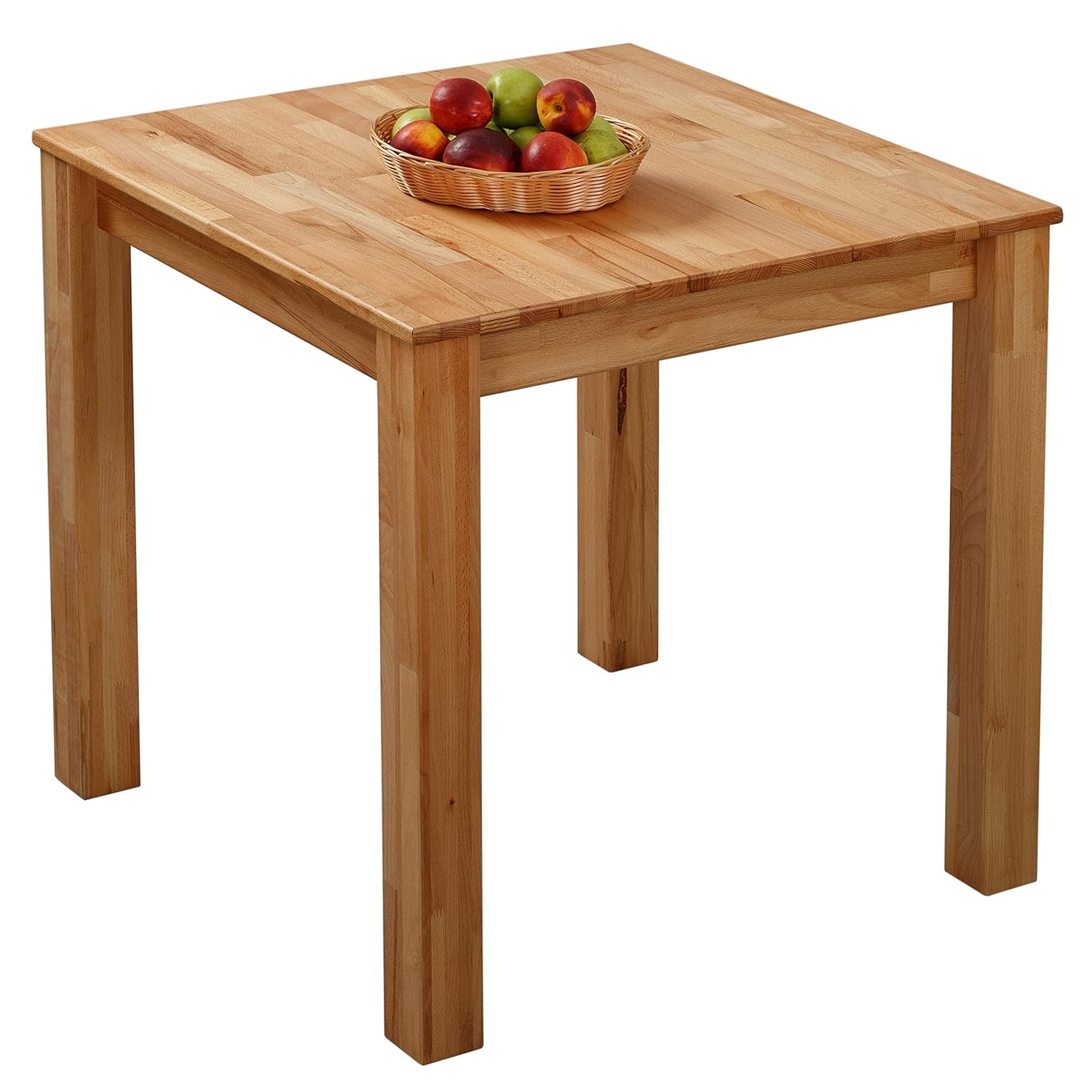 KROKWOOD Bonn Solid Wood Dining Table - Durable FSC Certified Wooden Kitchen Table - Assembling Hardware Included (Beech 75x75x75 cm)