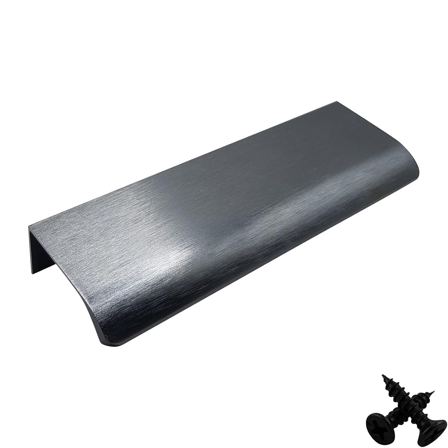 M4TEC Bar Kitchen Cabinet Door Handles Cupboards Drawers Bedroom Furniture Concealed Finger Edge Pull Handle for Wardrobe & Bedroom Cabinet Hardware Brushed Anthracite. VD3...