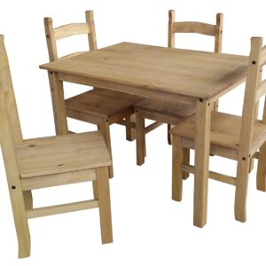 Mercers Furniture Corona Budget Dining Table and 4 Chairs - Pine