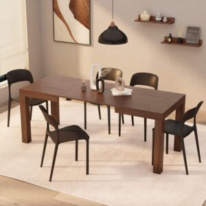 Mobili Fiver, First Extendable Table, 120(200) x80 cm, Canaletto Walnut, Made In Italy
