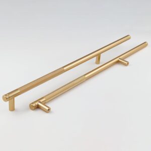 Pexintek 2 Pack Gold Modern Cabinet Handles 256mm Hole Centers Kitchen Bathroom bedrooms Study Furniture Door Vintage Pulls with Screws for Cupboards Drawer Wardrobe Dresser (Gold)