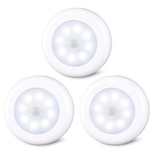 STAR-SPANGLED Motion Sensor Lights Indoor, Cordless Stick on LED Puck Lights AA Battery Powered for Under Cabinet, Cupboard, Wardrobe, Stairs, Closet, Kitchen, Hallway (3.1inch,...