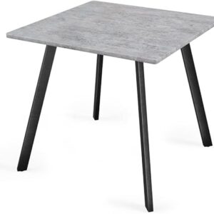 URBNLIVING 4-Seater Square Table 80x80cm, Wood Finish Top, Metal Legs, 75cm Height, Compact Modern Dining Furniture for Kitchen or Small Spaces
