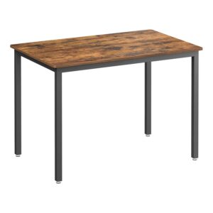VASAGLE Dining Table, Kitchen Table, 70 x 110 x 77 cm, Dining Table for 4 People, Living Room Desk, for Dining Room, Kitchen, Industrial, Rustic Brown and Black KDT081B01