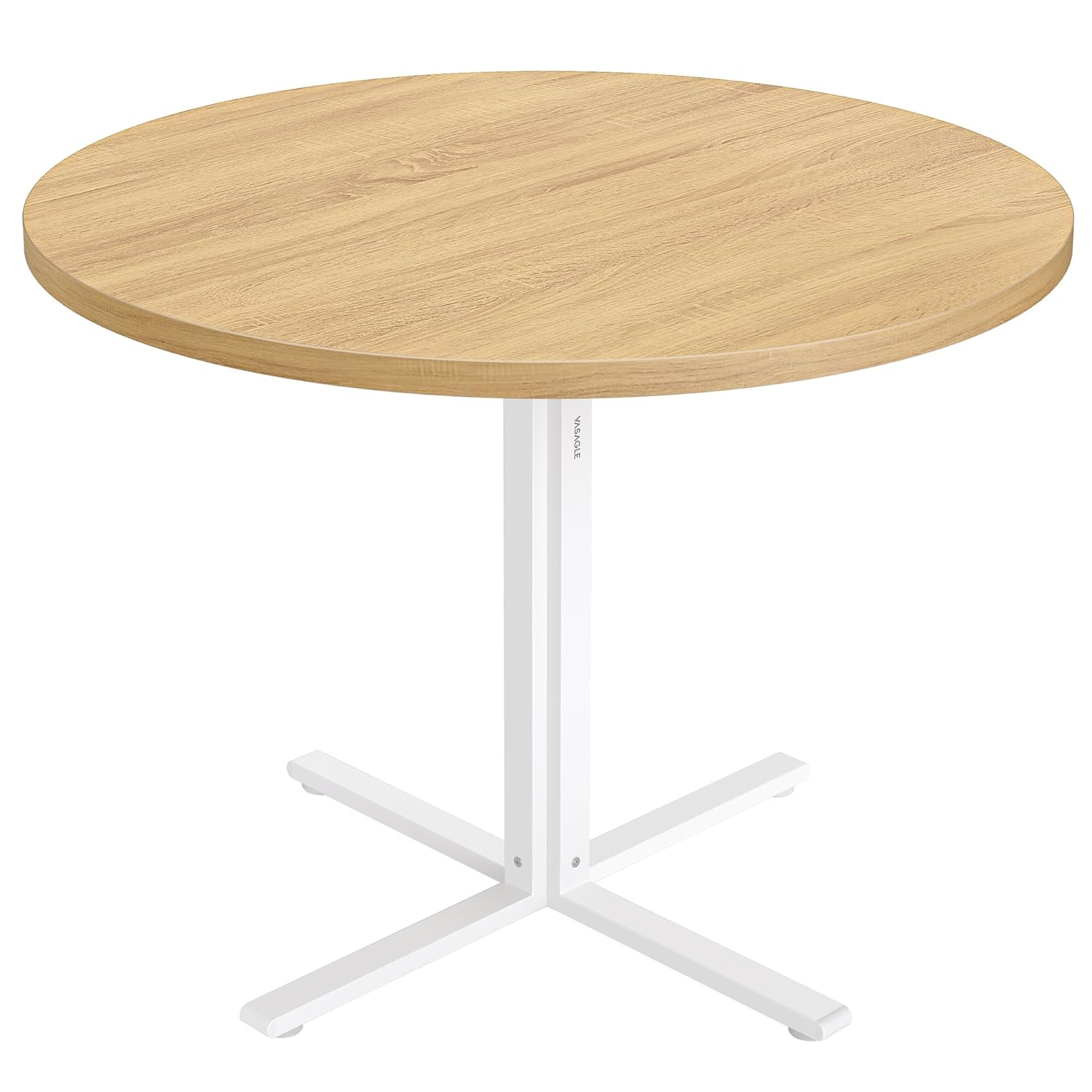 VASAGLE Round Dining Table, Small Kitchen Table for 4 People, Farmhouse Style, Water-Resistant Surface, 80 cm Diameter, 74.8 cm Height, for Dining Room, Living Room, Golden Oak...