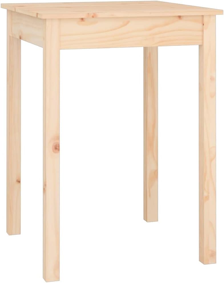 vidaXL Solid Wood Pine Dining Table – Minimalist Design, Versatile Usage, Compact Size, Easy Assembly, Fits Small Spaces, Brown Color