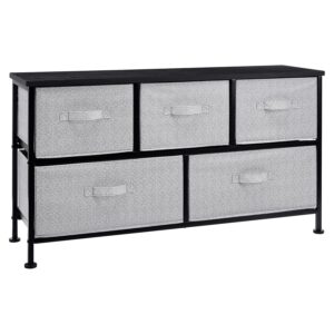 Amazon Basics Extra Wide Fabric 5-Drawer Storage Organizer Unit for Closet, Black