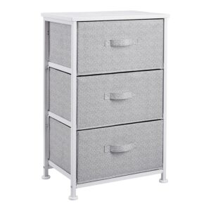 Amazon Basics Fabric 3-Drawer Storage Organizer Unit for Closet, White