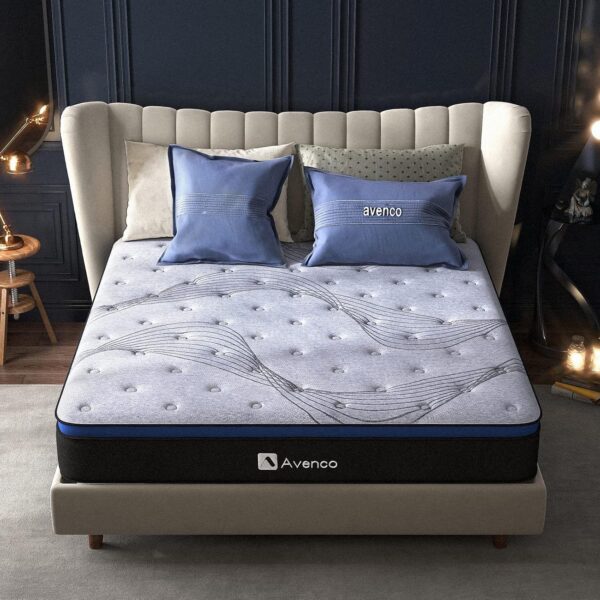 Avenco Super King Mattress, Bamboo Charcoal Gel Memory Foam & Pocket Sprung, Medium Firmness, 24cm, Super King Size