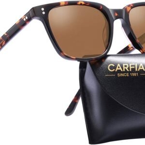 CARFIA Retro Polarised Sunglasses for Women UV400 Protection Driving Outdoor Acetate Frame