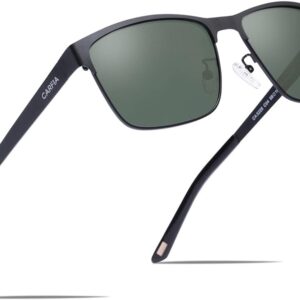 CARFIA UV Protection Mens Sunglasses Polarised Mirrored Glasses for Driving Hiking Baseball, Square Frame…