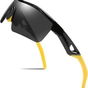 FEISEDY Kids Polarized Sunglasses TR90 Flexible Frame for Boys Girls Age 5-12 UV Protection Cycling Cricket Sports Glasses B2454