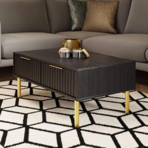 GFW Nervata Coffee Table Living Room Storage Display Black