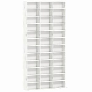 HOMCOM 1116 CD/ 528 DVD Storage Unit, Media Storage Shelf, Wooden Display Unit with Adjustable Shelves, 102 x 195 cm, Marble Effect