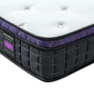 Inofia Double Mattresses,Memory Foam and Spring Mattress 25cm,Sleeping Maximum,Motion Isolated Zero Pressure Hybrid Mattress,Support and Responsive Zoned Spring