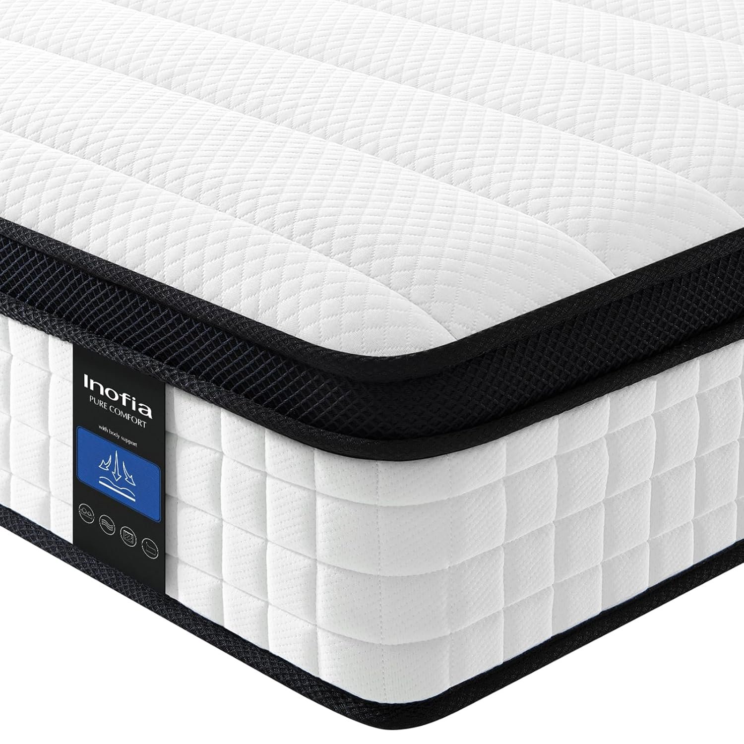 Inofia Small Double Mattress, 10.6 Inch Hybrid Mattress with Aeroshield Memory Foam and NexusArc Pocket Sprung,Cozy and Breathable Fabric,The Elegant Collection,Small...