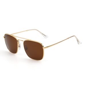 Jim Halo Retro Square Sunglasses Premium Glass Lens Flat Metal Eyewear Men Women