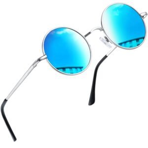 Joopin Retro Small Round Sunglasses Mens - UV400 Protection Metal Frame Vintage Circle Sun Glasses Polarised Sunglasses for Women and Men