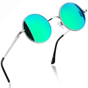 Joopin Retro Small Round Sunglasses Mens - UV400 Protection Metal Frame Vintage Circle Sun Glasses Polarised Sunglasses for Women and Men