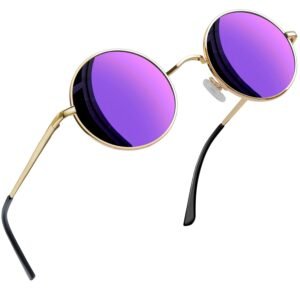 Joopin Retro Small Round Sunglasses Mens - UV400 Protection Metal Frame Vintage Circle Sun Glasses Polarised Sunglasses for Women and Men