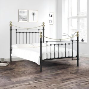 Julian Bowen Bed, Metal, Black, Double
