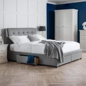 Julian Bowen Grey Fabric Fullerton Bed, Super King
