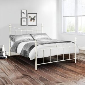 Julian Bowen Stone White Wood Rebecca Bed, Double