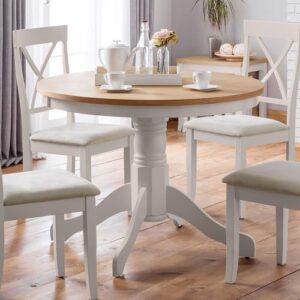Julian Bowen Davenport Oak/Elephant Grey Round Pedestal Table