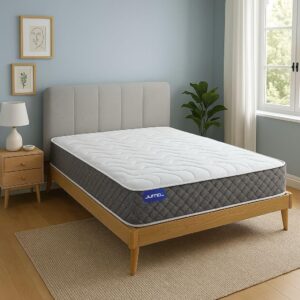 Jumpi - 4FT6 Double Hybrid Mattress – 6 Inch Deep Memory Foam and Spring Mattress | Orthopaedic Medium Firm Bed | Breathable, Hypoallergenic | Back Support & Pressure Relief |...