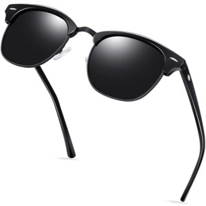 KANASTAL High Protection UV400 Polarised Sunglasses Semi Rimless for Women Men Retro Classic