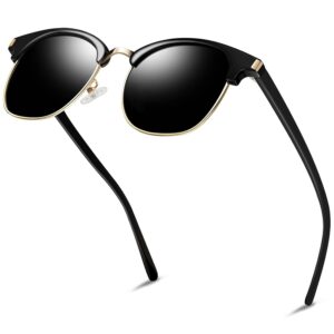 KANASTAL High Protection UV400 Polarised Sunglasses Semi Rimless for Women Men Retro Classic